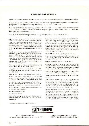 Triumph- GT6 + (USA)  (R&uuml;ckseite)